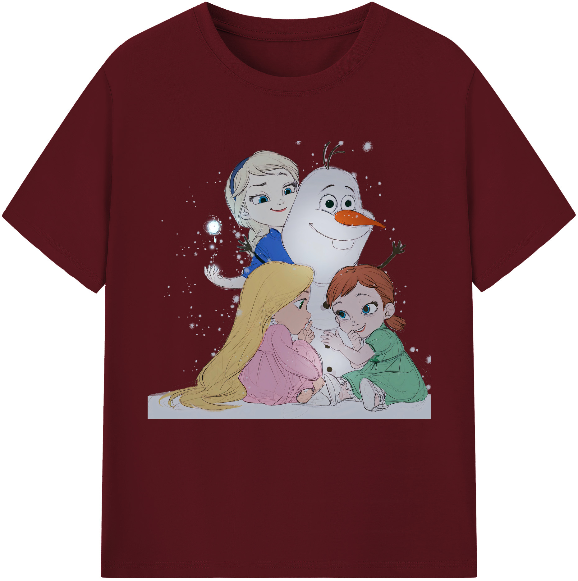 （画像用） アナと雪の女王 アンナ エルサ Frozen Anna Elsa 綿100％半袖Tシャツ（フロントプリント）